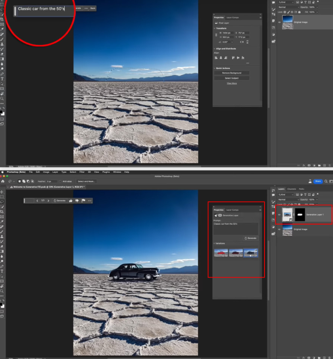 Adobe Firefly推出新功能Generative Fill，一键除去/修改画面内容，可用于局部修图