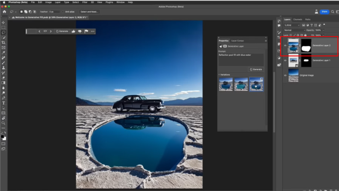Adobe Firefly推出新功能Generative Fill，一键除去/修改画面内容，可用于局部修图