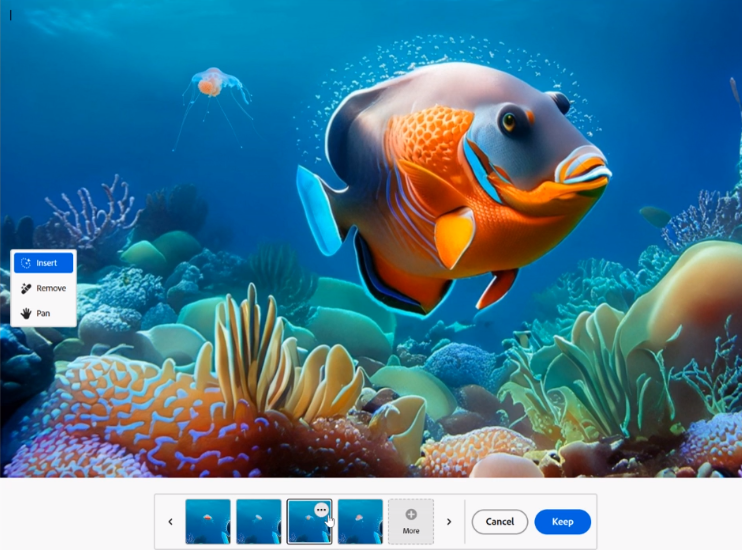 Adobe Firefly推出新功能Generative Fill,一键除去/修改画面内容,可用于局部修图