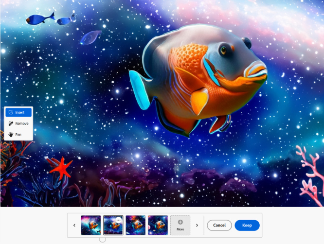 Adobe Firefly推出新功能Generative Fill，一键除去/修改画面内容，可用于局部修图